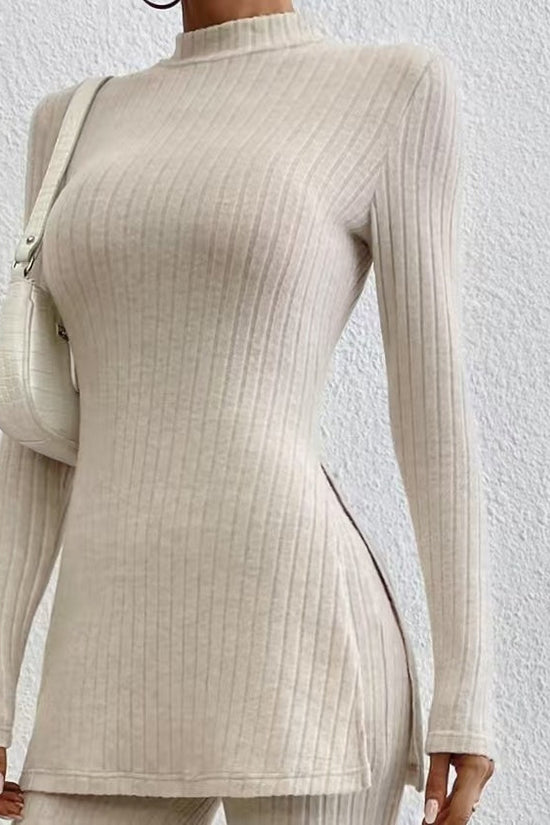 Women’s Ribbed V‑Neck Top & Pants Set CJ US