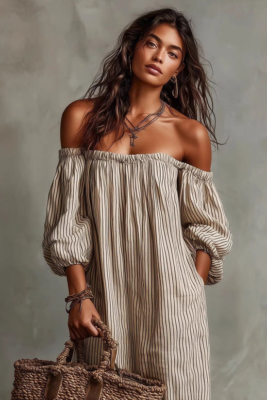 Women's Off-shoulder Long-sleeve Dress 