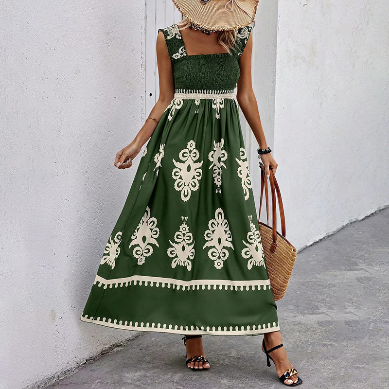 Women’s Wide-Strap Printed Maxi Dress CJ US