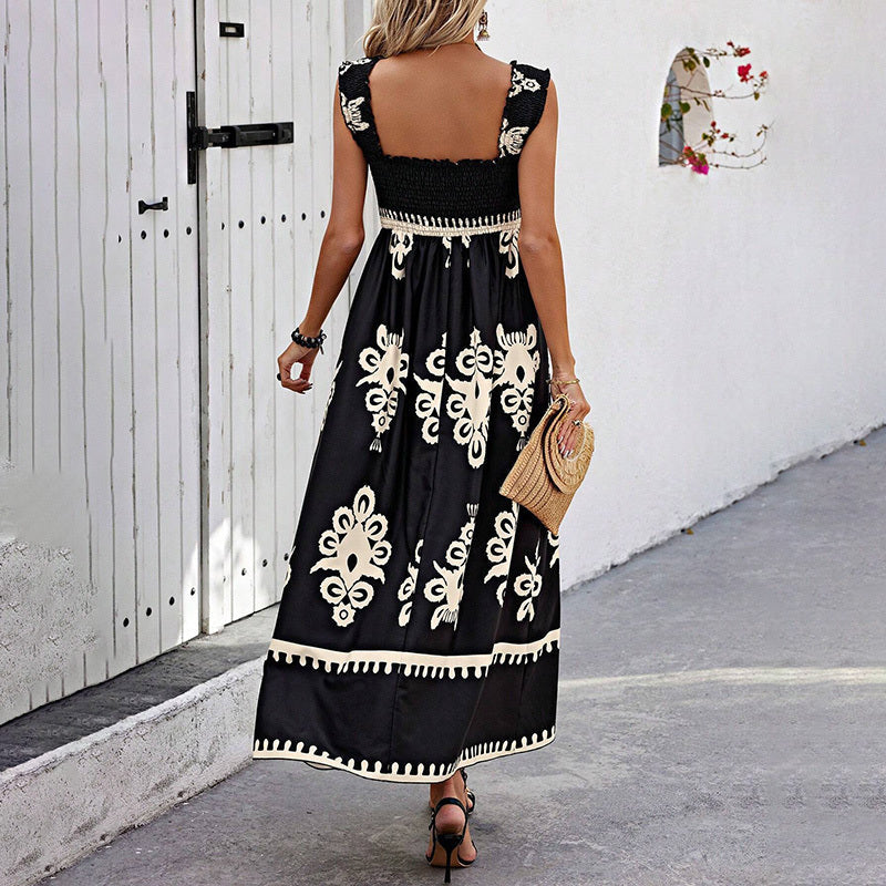 Women’s Wide-Strap Printed Maxi Dress CJ US