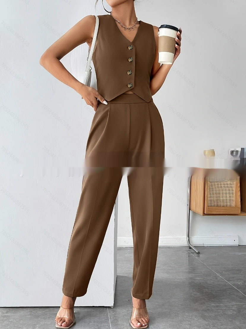 Womens Jumpsuit Commuter Slim Fit Suit 