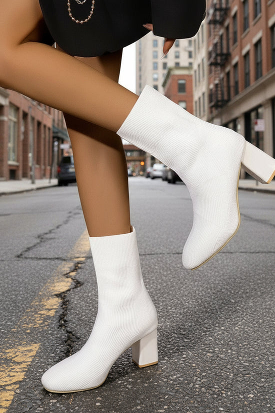 New Knitted Round Head Sleeve High Heel Socks Boots CJ
