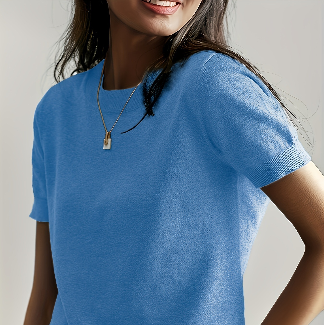 Women’s Soft Stretch Minimalist T-Shirt – Everyday Slim Fit Top 