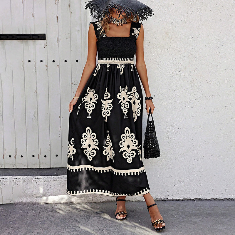 Women’s Wide-Strap Printed Maxi Dress CJ US