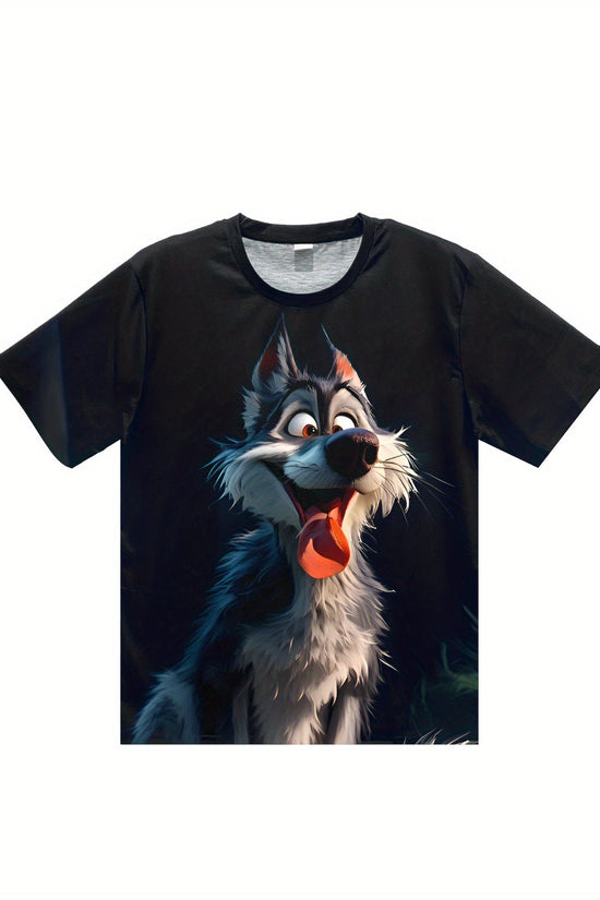 Men's 3D Wolf Print T-shirt - Casual Round Neck CJ US