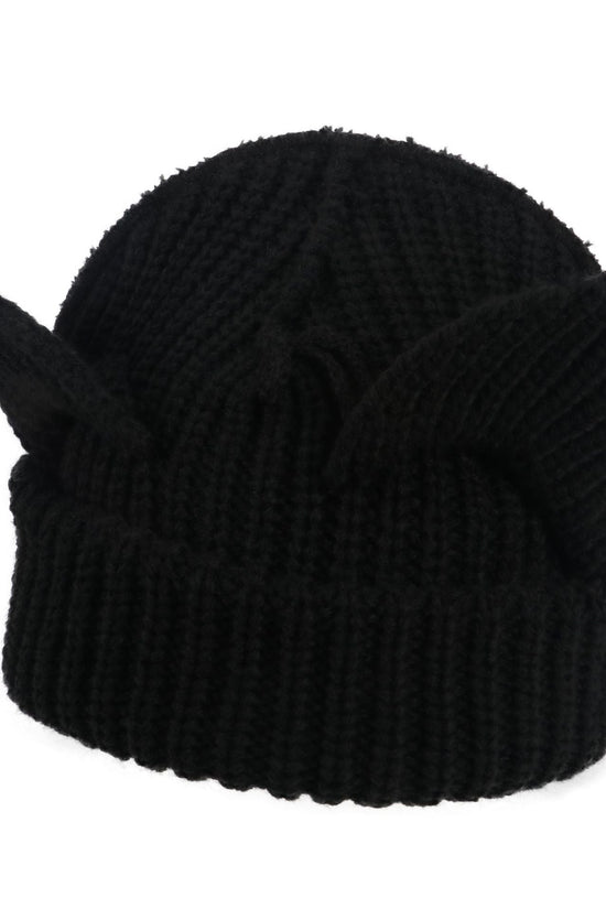 Women’s Thickened Acrylic Knitted Hat with Devil Ears | Cozy Beanie 