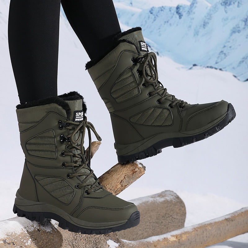 Thickened Long Wool Plus Velvet Warm Snow Boots CJ