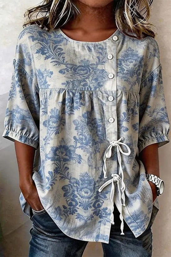 Women's Casual And Versatile Floral 3D Printed Top 
