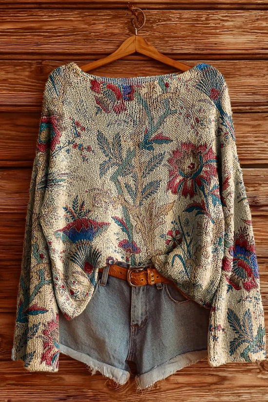 Women’s Fall Wildflower Print Long Sleeve T-Shirt 