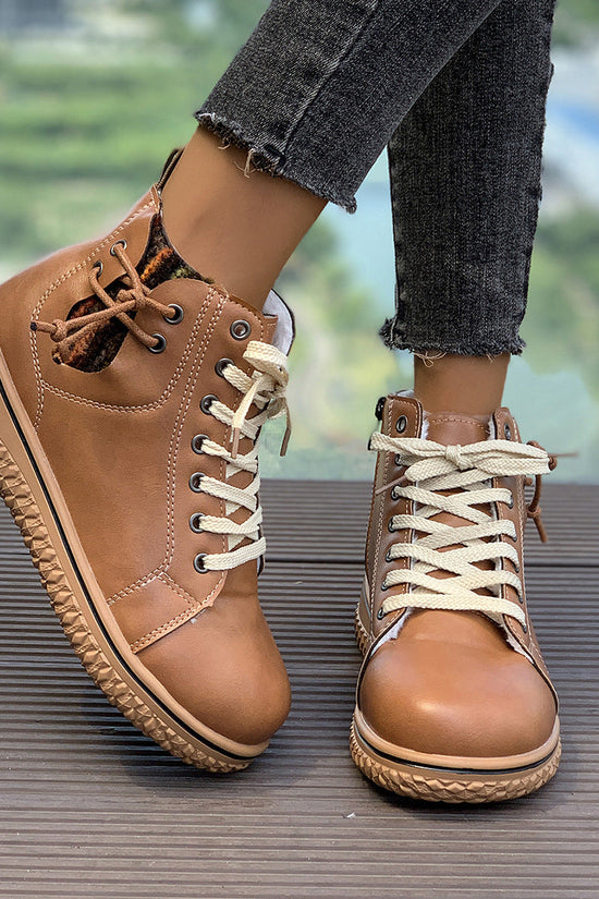 Women's Flat Heel Martin Boots Lace-up Zip Cotton-padded Diversi Fashion™