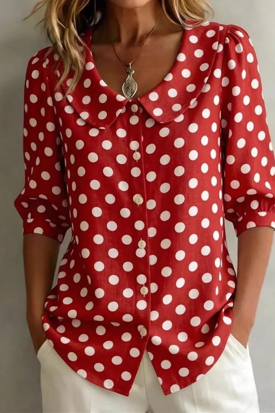 Retro Polka Dot Pattern Womens Shirt 