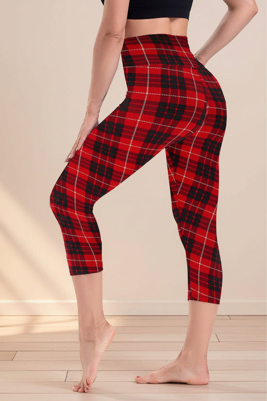 Cropped High-Rise Leggings – USA Flag Print Patriotic Workout Pants 