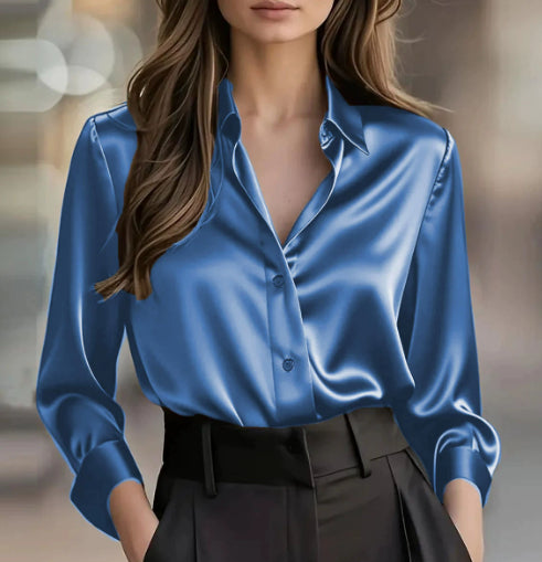 Women’s Spring-Autumn Lapel Button Shirt 