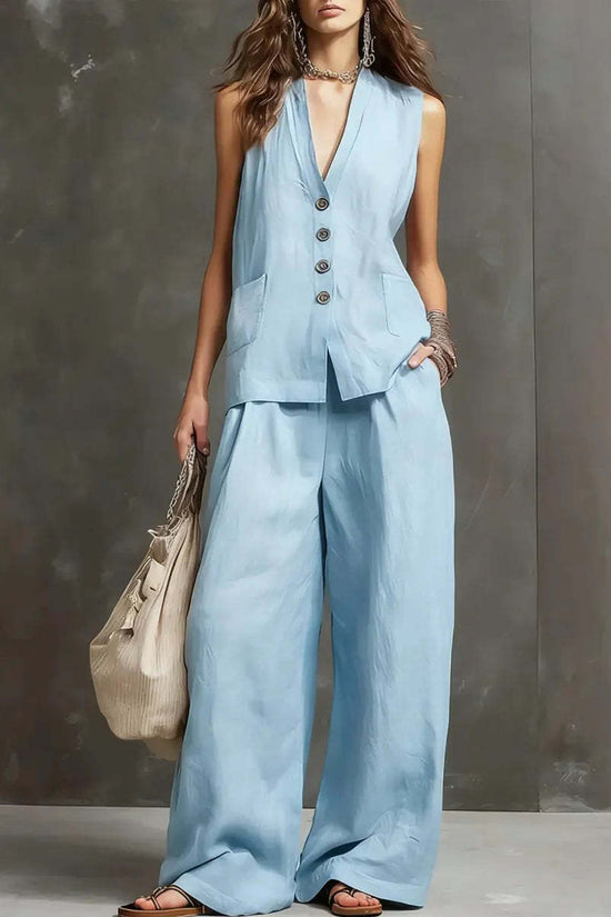 Seasonal Laid-back Linen Suit 