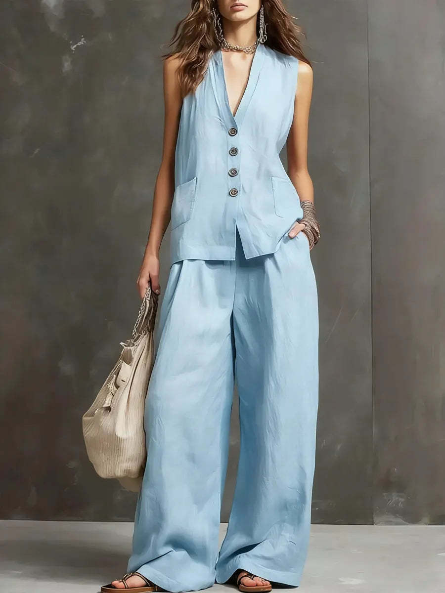 Seasonal Laid-back Linen Suit 