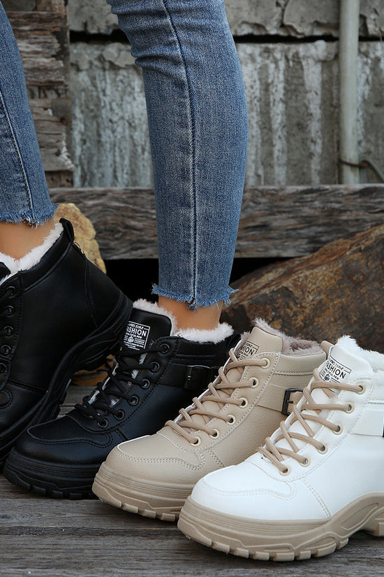 Women's Casual Mid-calf Fleece-lined, Thickened, Insulated Cotton Boots 