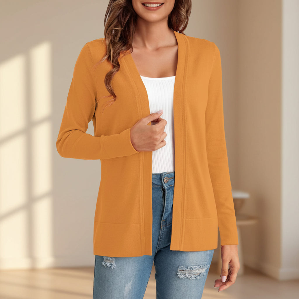 Womens Simple All-Match Knitted Cardigan Coat 