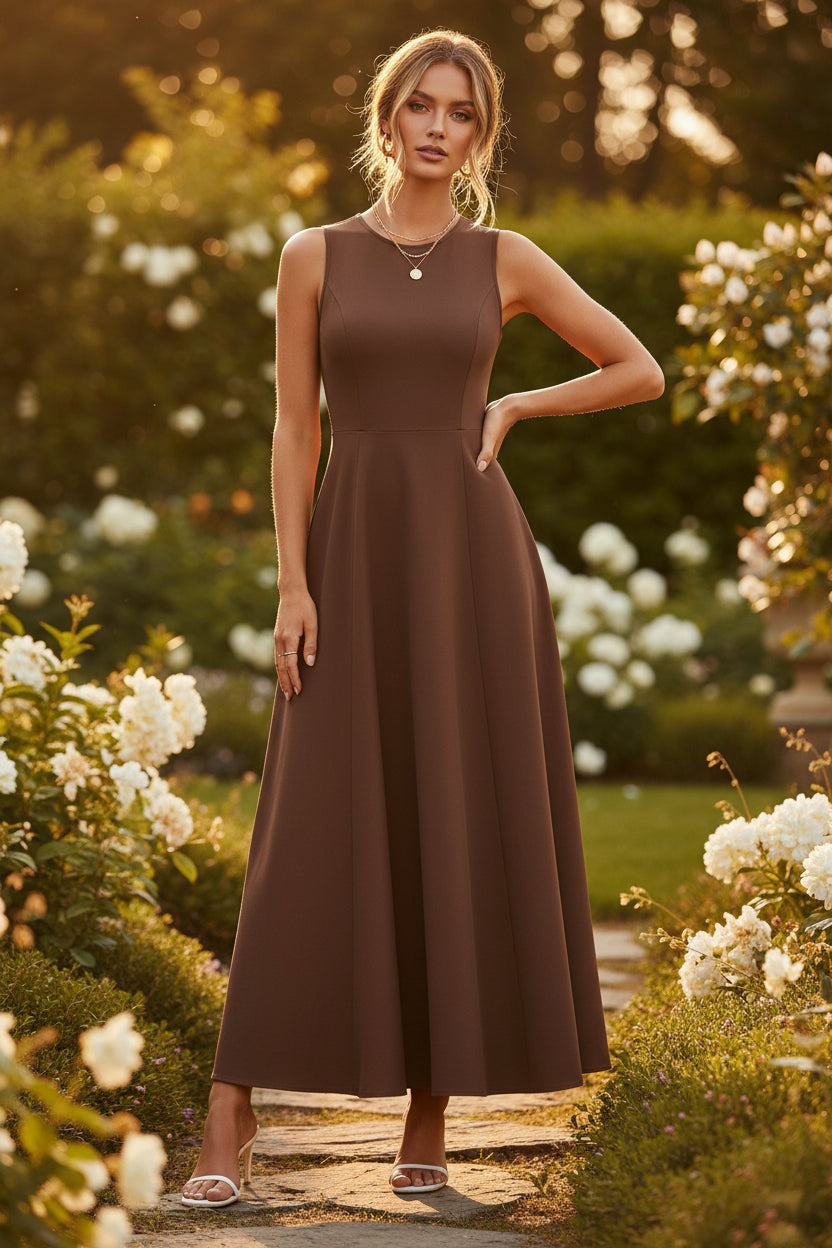 Womens Slim-Fit Long Casual Vest Dress 