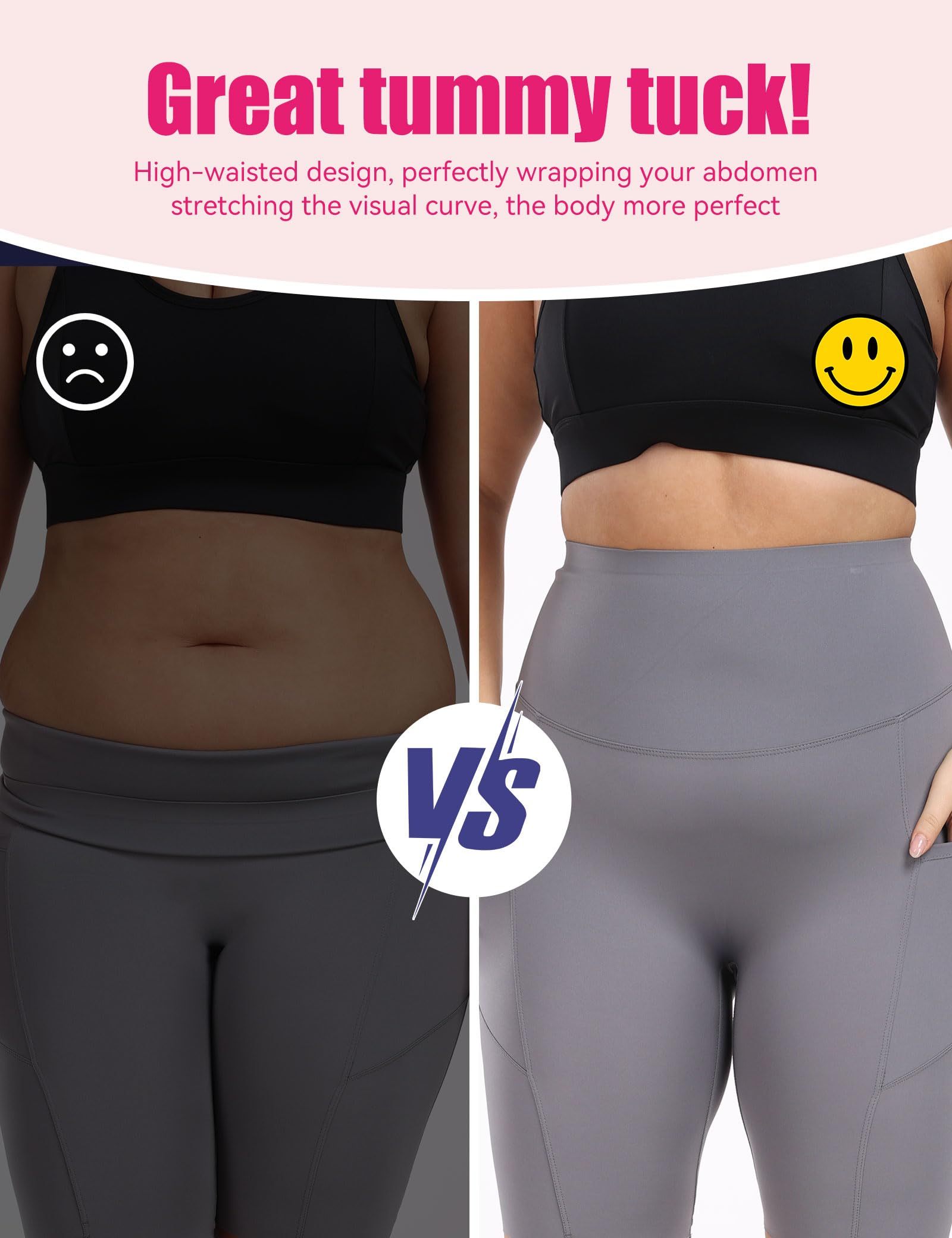 Cropped High-Waisted Yoga Pants with Diagonal Pockets CJ US