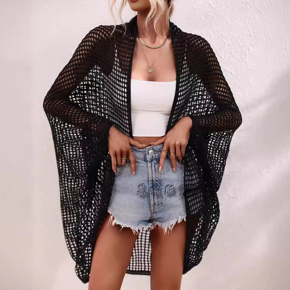 Vacation Shawl Women's Outerwear Hollow-out Cardigan Sun-protective Garment 