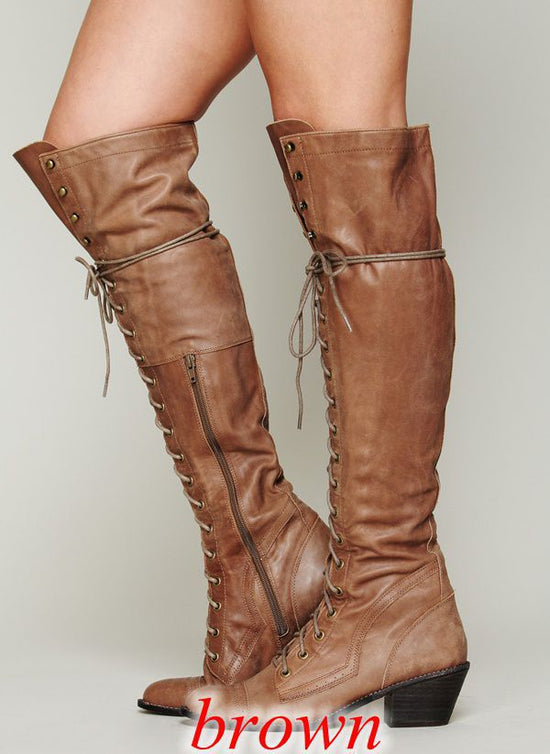 Women’s Over-the-Knee Boots – Round Toe Stylish Tall Winter Boots - FitiqueFit