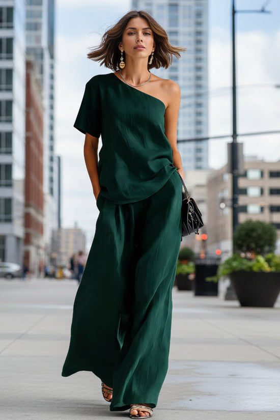 Fashion Top And Wide-leg Pants Casual Set 