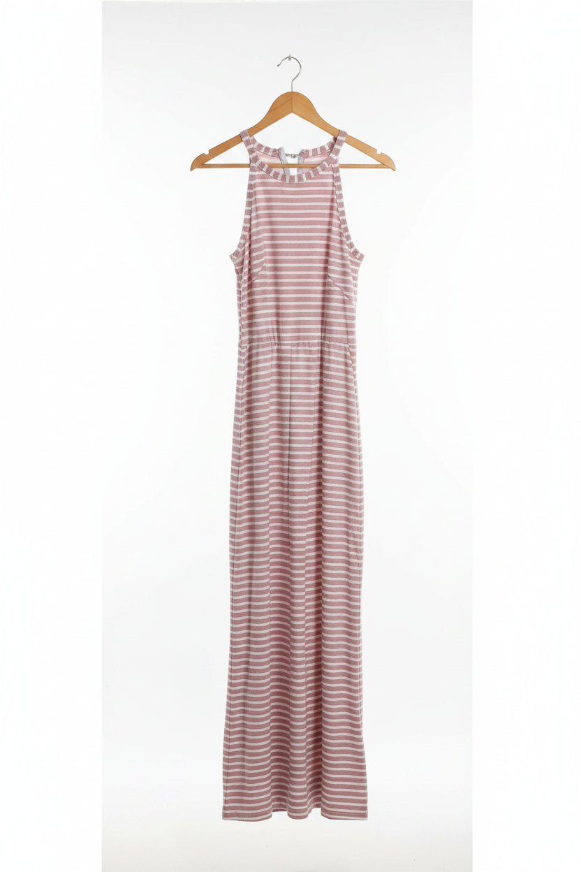 Casual Striped Jumpsuits Summer Cap Sleeve Wide Leg Jumper 