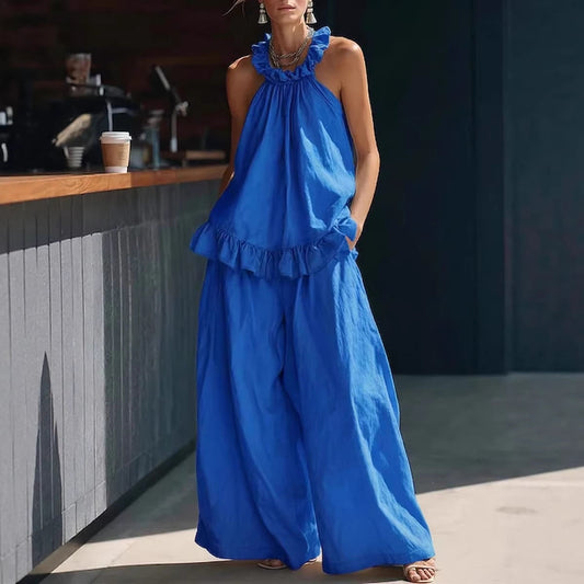 SpringSummer Halterneck Loose Casual Womens Set 