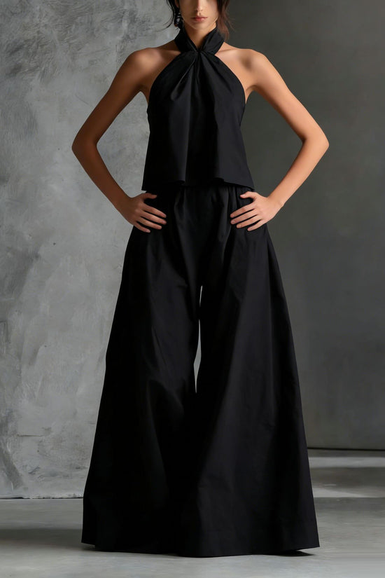 Loose-fitting Sleeveless Top And Wide-leg Pants Two-piece Set 