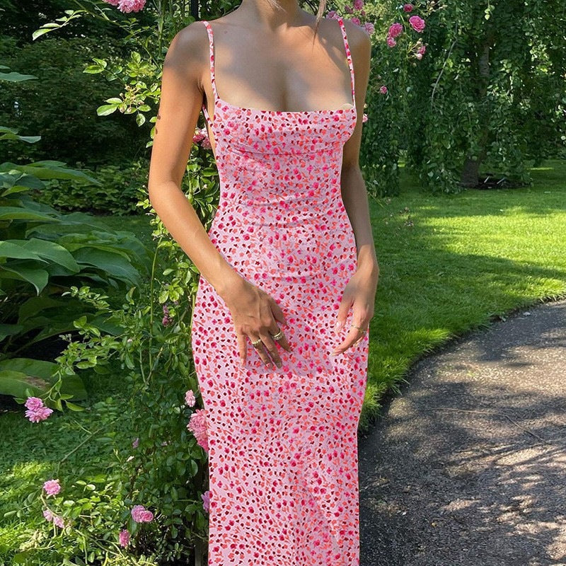 🌟 Women's Slim Fit Printed Backless Dress FitiqueFit