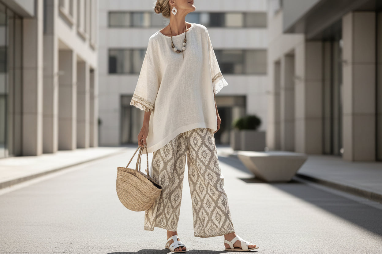 Loose Casual Womens Summer Cross-Border Fashion Beach Vacation Two-Piece Set 