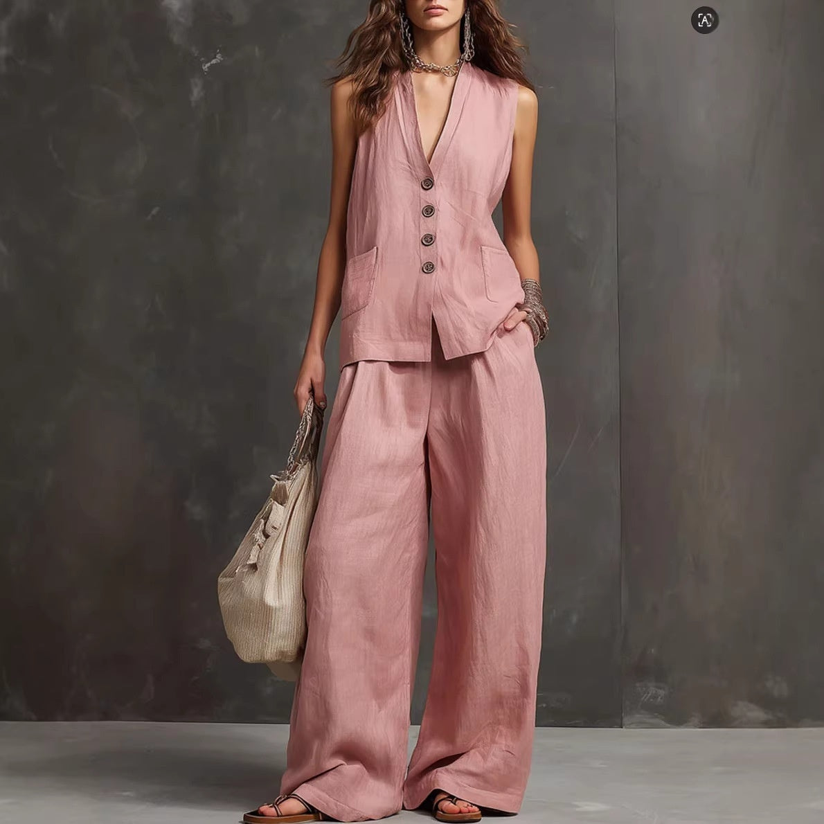 Seasonal Laid-back Linen Suit 
