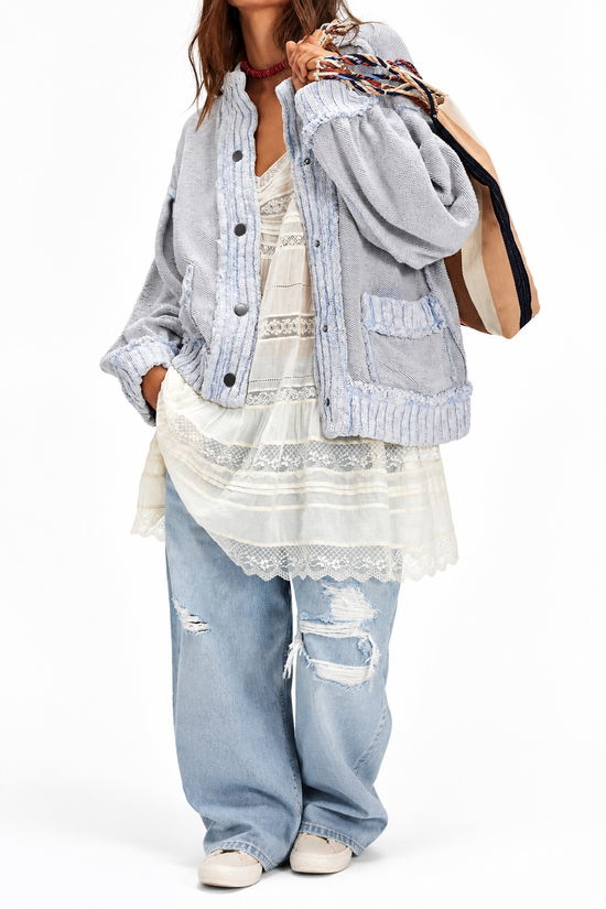 Cardigan on white studio background