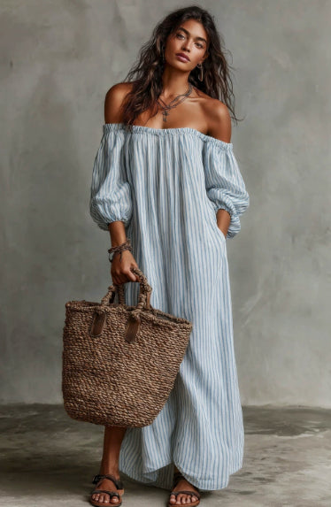 Women's Off-shoulder Long-sleeve Dress 