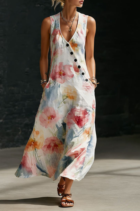 Loose-fitting V-neck Cross-over Shirt And Wide-leg Pants 