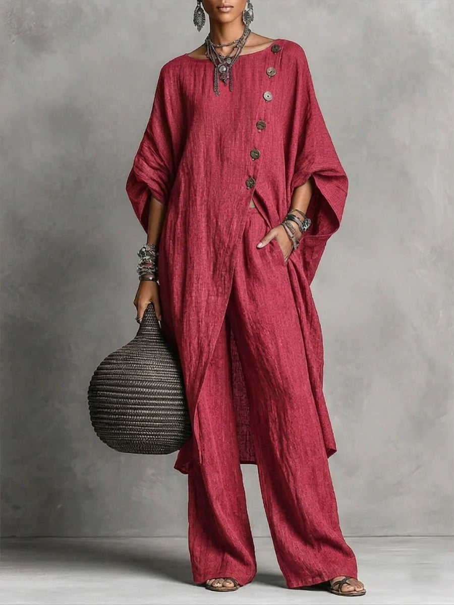 Women's Irregular Casual Shirt Set 