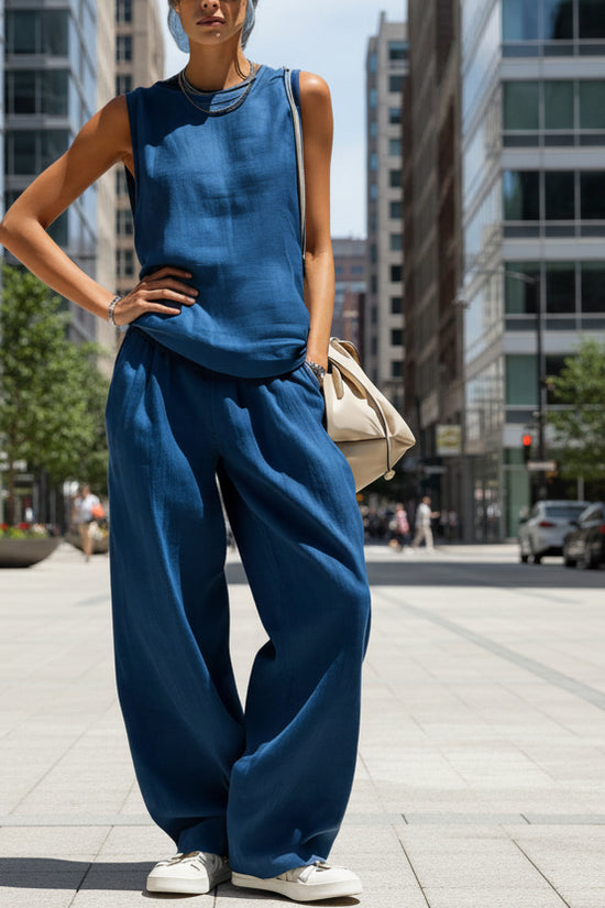 Womens Sleeveless Top And Pants Two-piece Set 