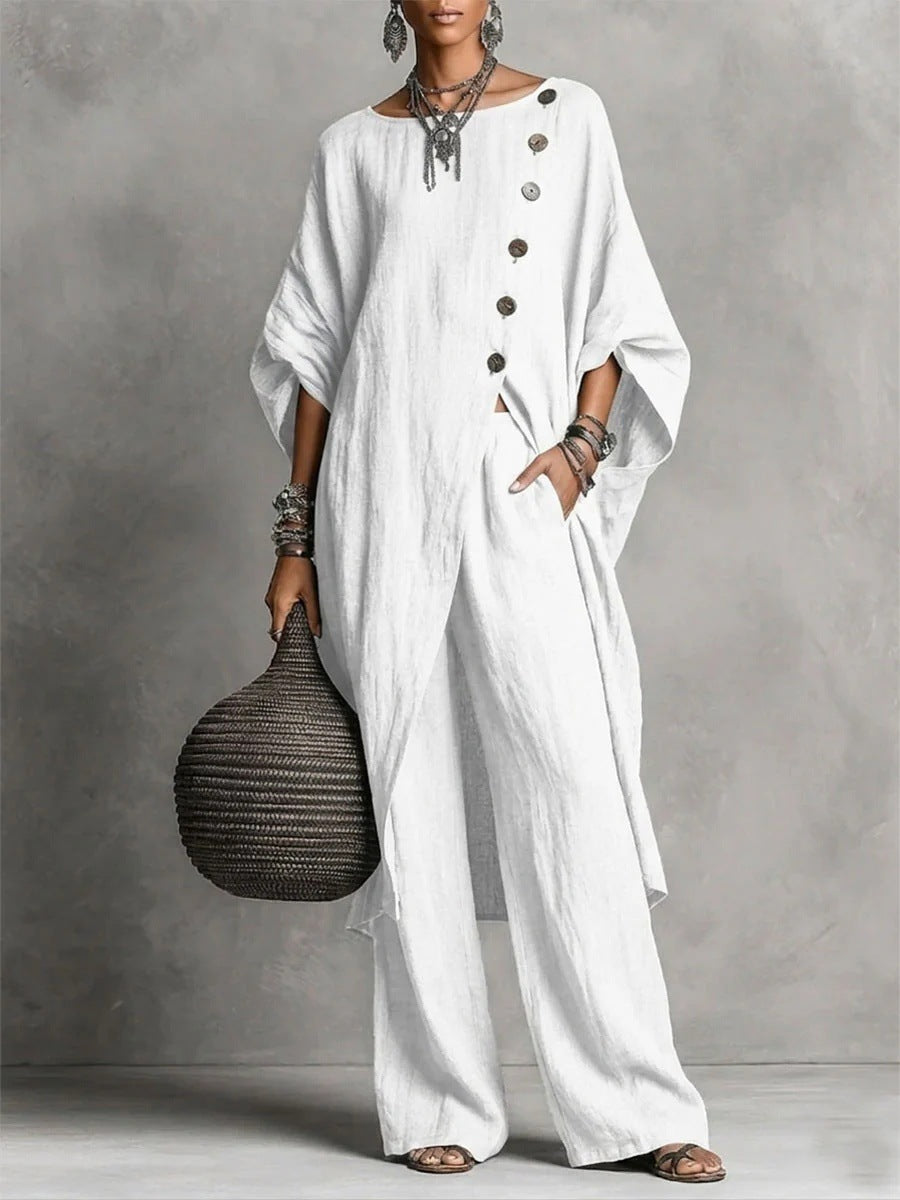 Women's Irregular Casual Shirt Set 