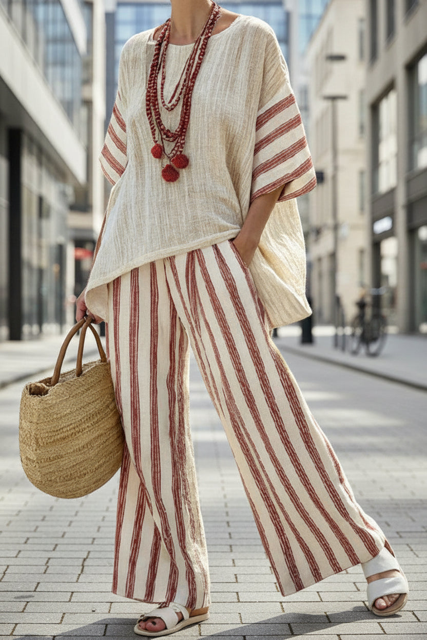Loose Casual Womens Summer Cross-Border Fashion Beach Vacation Two-Piece Set 