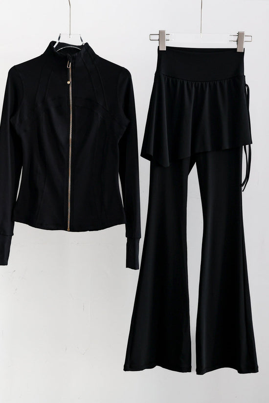 Long-sleeve Running Outfit With Zipper professional Gymwear Thats Slimming And Figure-flattering 