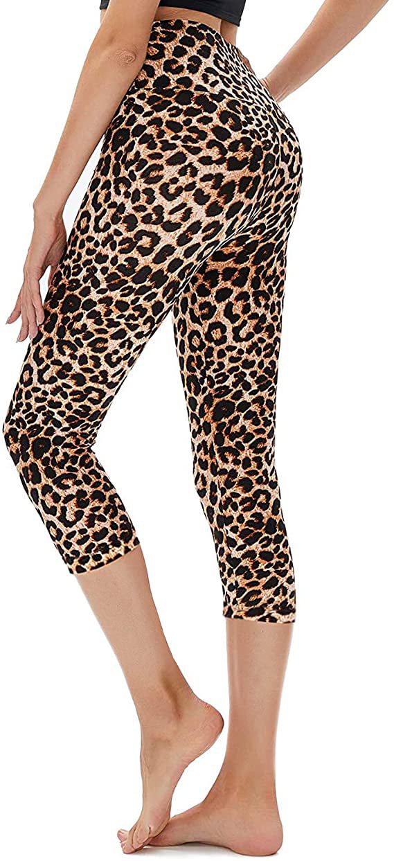 Cropped High-Rise Leggings – USA Flag Print Patriotic Workout Pants 