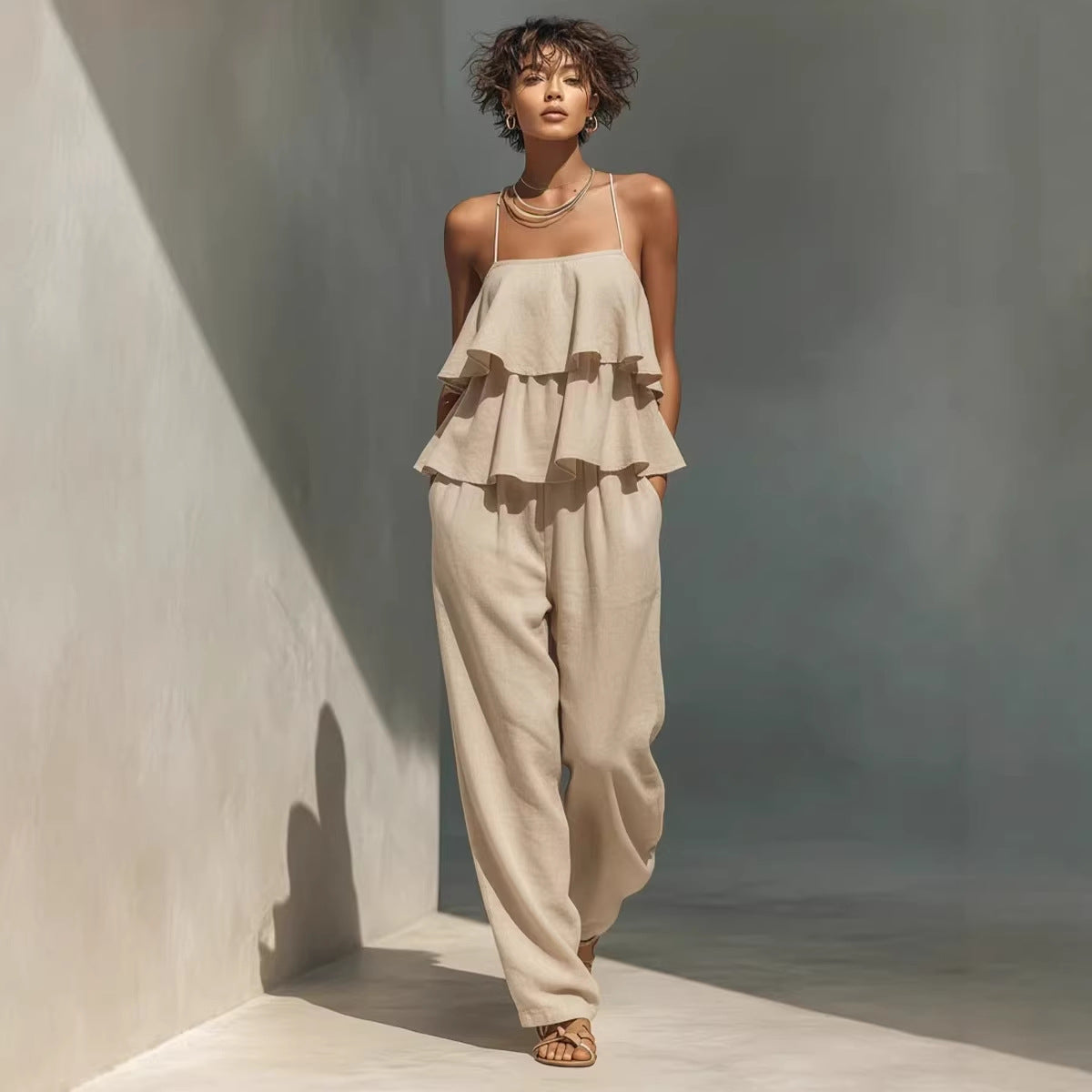 Women's Camisole And Casual Pants Set 