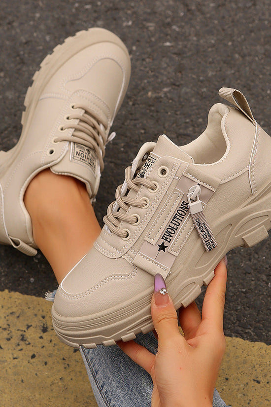 Women’s Lace‑Up Side‑Zipper Sports Sneakers CJ US