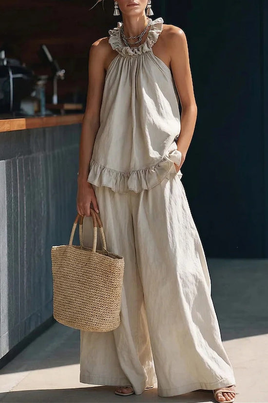 SpringSummer Halterneck Loose Casual Womens Set 