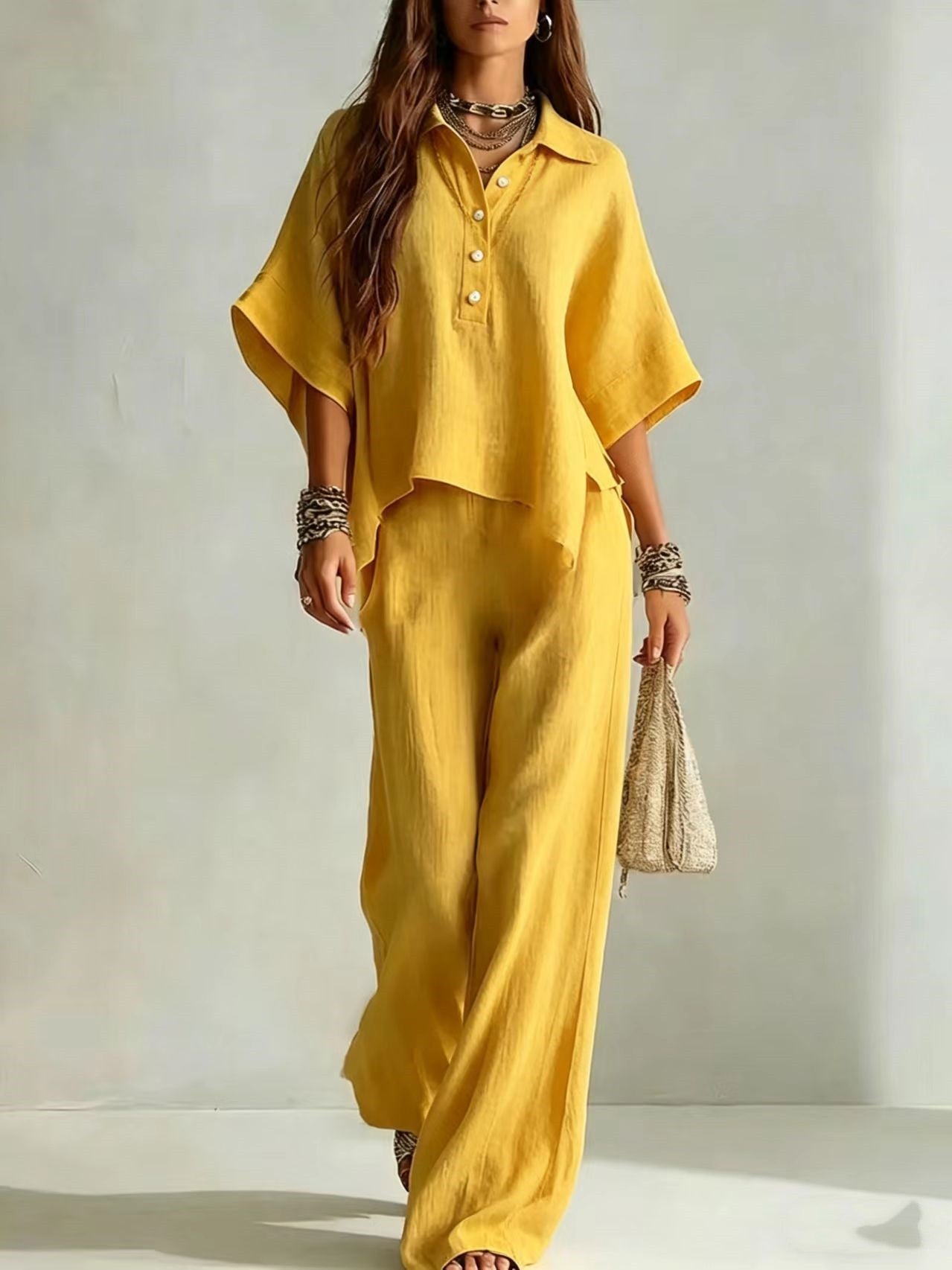 Women's Casual Sleeveless Top & Full-Length Pants Two-Piece Set 