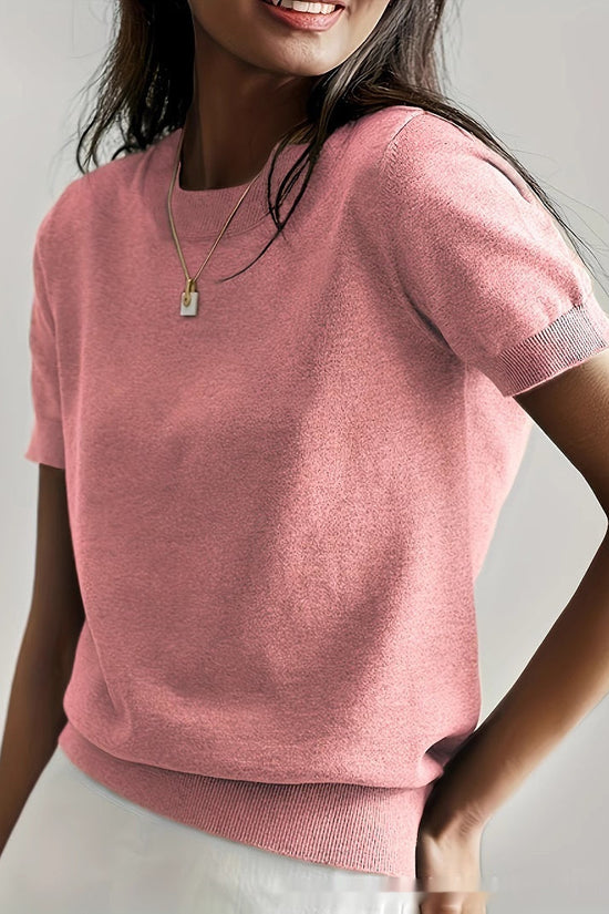 Women’s Soft Stretch Minimalist T-Shirt – Everyday Slim Fit Top 
