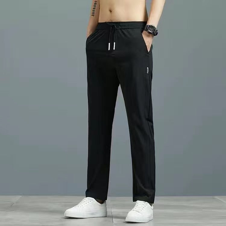 🧊 Men's Ice Silk Plus Size Straight-Leg Pants FitiqueFit