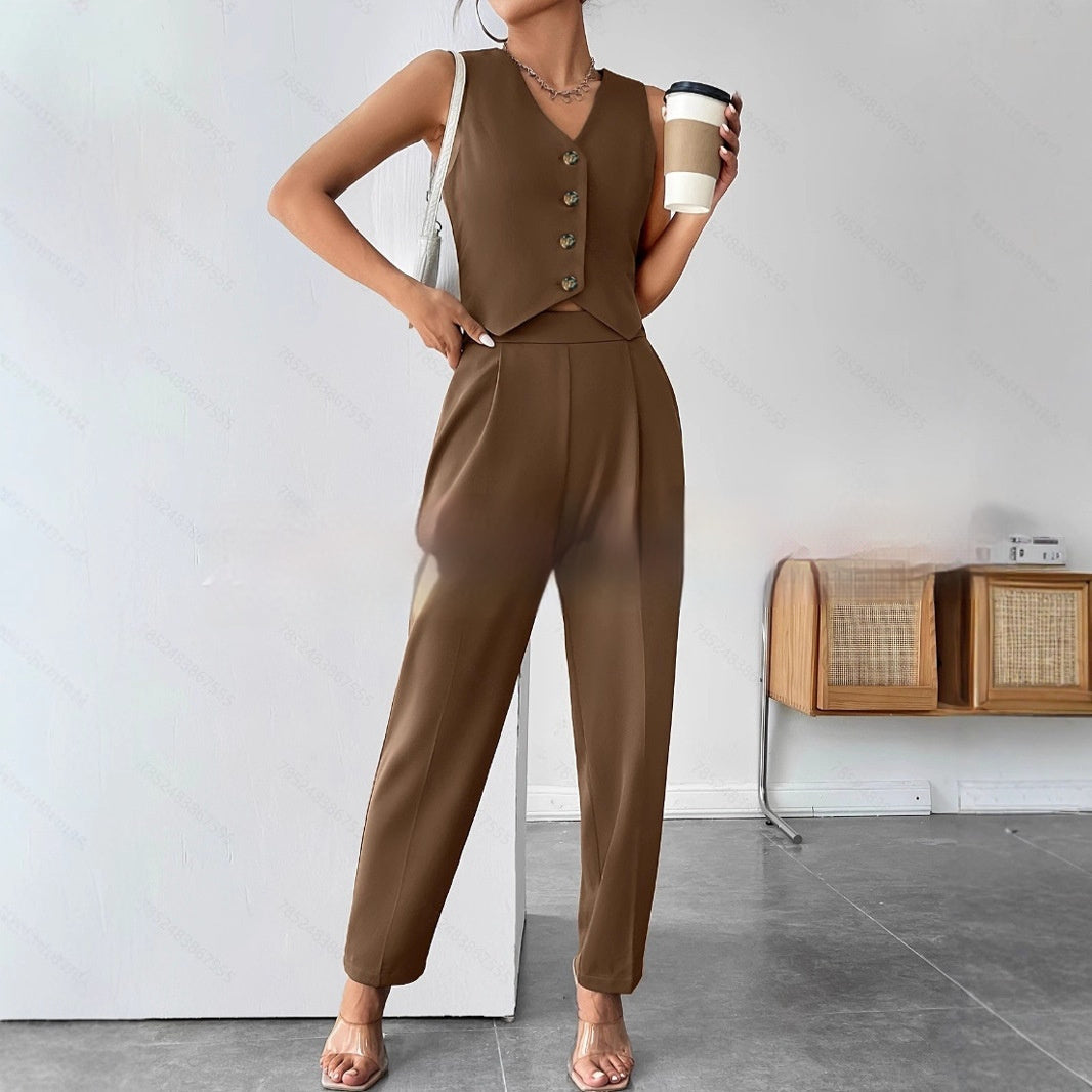 Womens Jumpsuit Commuter Slim Fit Suit 