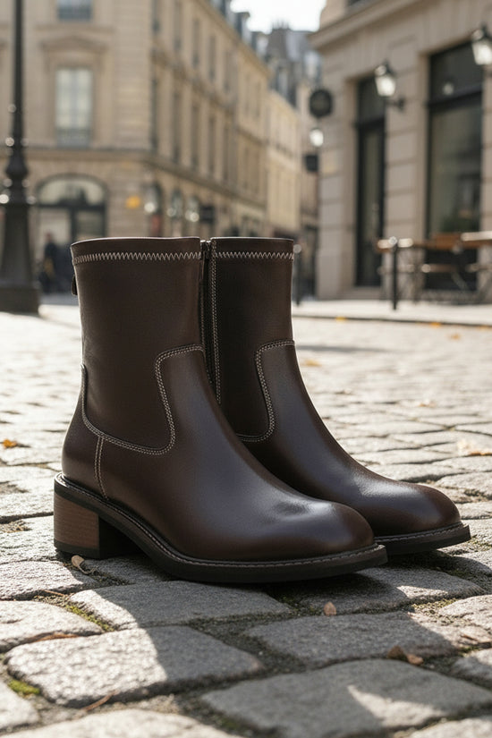 Women's Simple And Casual Mid-heel Martin Boots CJ