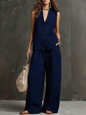 Seasonal Laid-back Linen Suit 